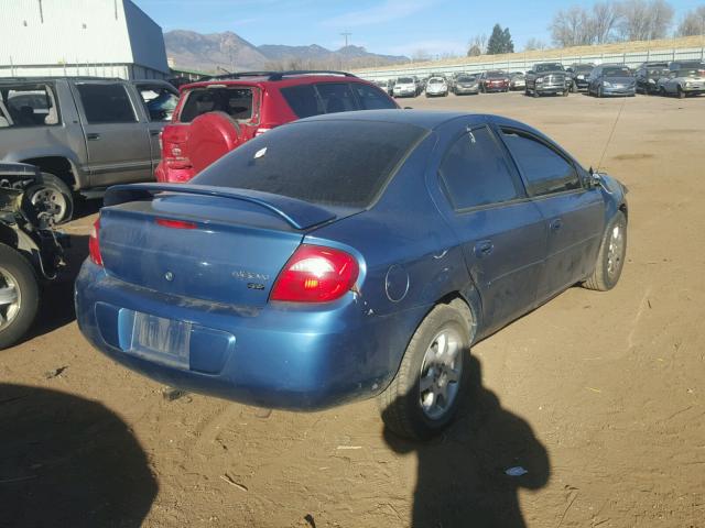 1B3ES56C13D123237 - 2003 DODGE NEON SXT BLUE photo 4