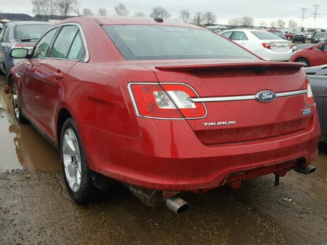 1FAHP2KT4BG153515 - 2011 FORD TAURUS SHO RED photo 3