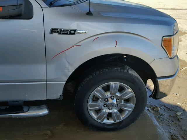 1FTEX1C84AKE69705 - 2010 FORD F150 SUPER SILVER photo 9