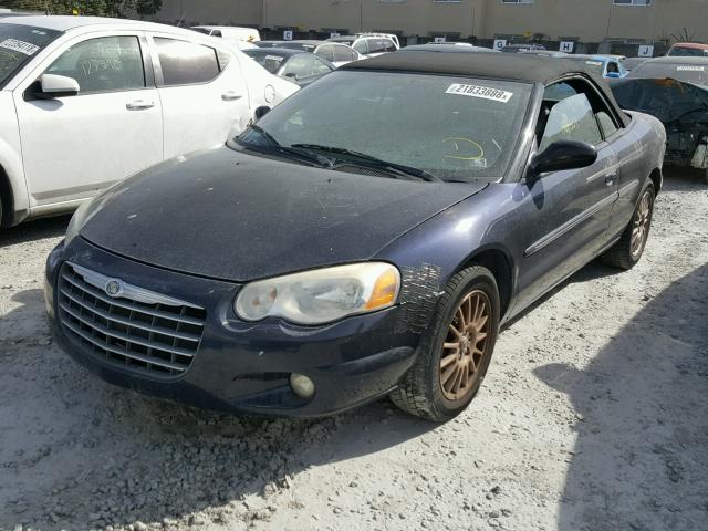 1C3EL55R44N179657 - 2004 CHRYSLER SEBRING LX BLUE photo 2