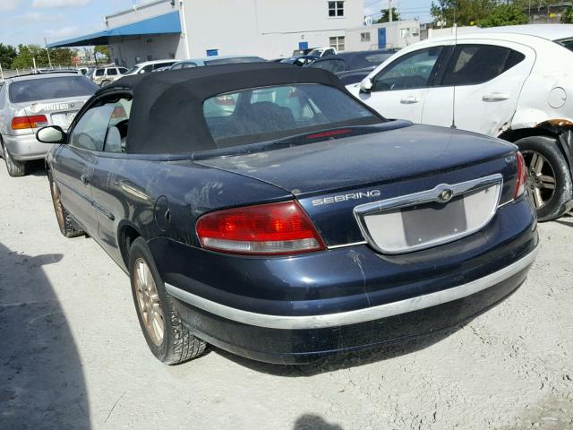 1C3EL55R44N179657 - 2004 CHRYSLER SEBRING LX BLUE photo 3