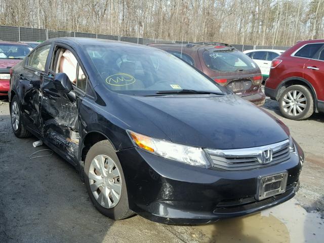 2HGFB2F53CH595169 - 2012 HONDA CIVIC LX BLACK photo 1