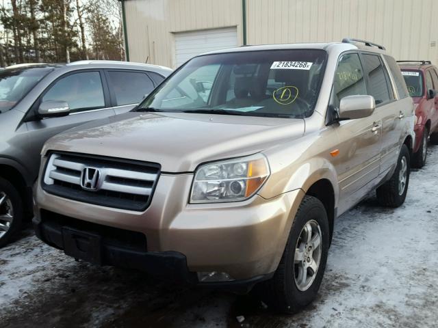 5FNYF18636B004425 - 2006 HONDA PILOT EX BEIGE photo 2