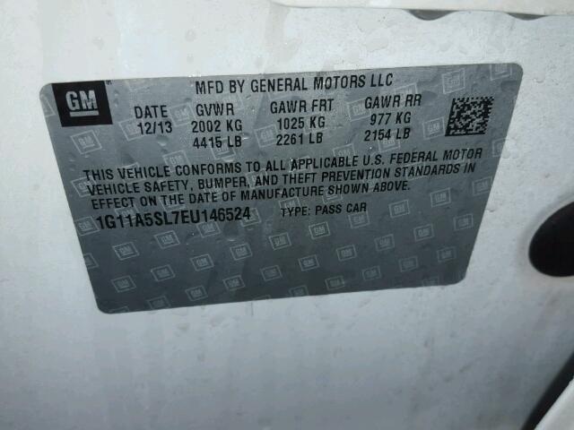 1G11A5SL7EU146524 - 2014 CHEVROLET MALIBU LS 白色 照片 10