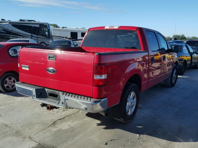 1FTPW12564KA67790 - 2004 FORD F150 SUPER RED photo 4