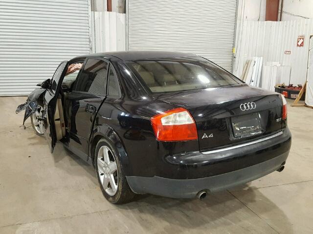 WAUJC68E33A174865 - 2003 AUDI A4 1.8T BLACK photo 3