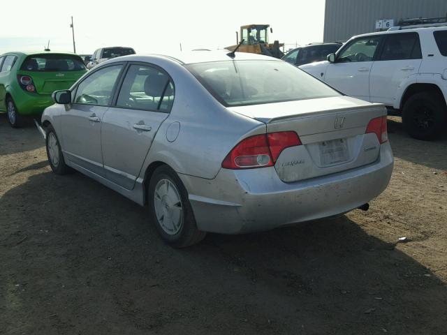 JHMFA36218S018717 - 2008 HONDA CIVIC HYBR GRAY photo 3