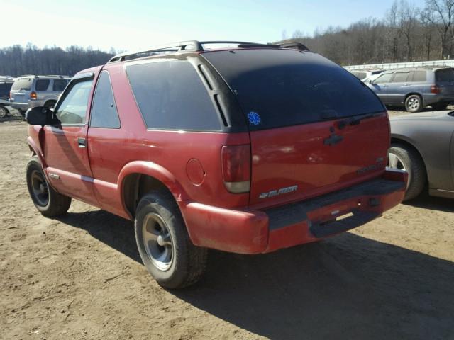 1GNCS18X03K161561 - 2003 CHEVROLET BLAZER RED photo 3