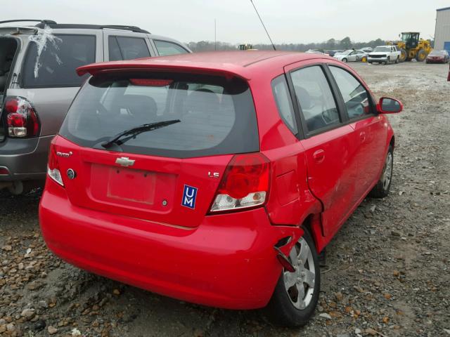 KL1TD66688B251694 - 2008 CHEVROLET AVEO BASE Qırmızı foto 4
