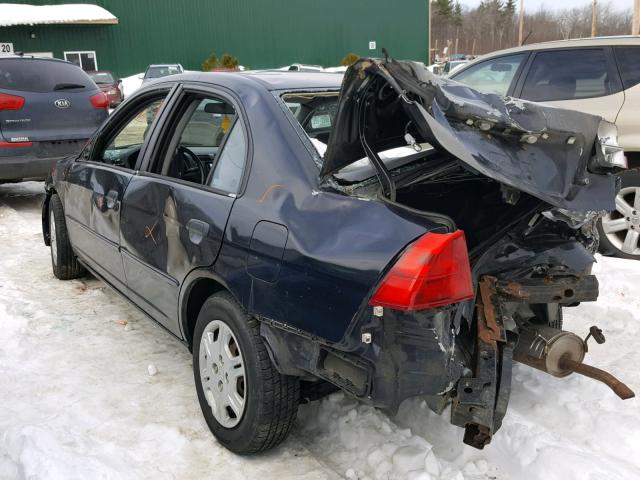 2HGES16591H606940 - 2001 HONDA CIVIC LX BLACK photo 3