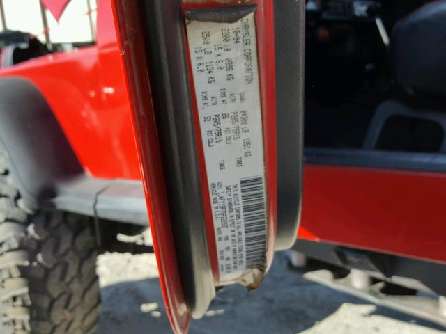 1J4FY19P7SP222337 - 1995 JEEP WRANGLER / RED photo 10