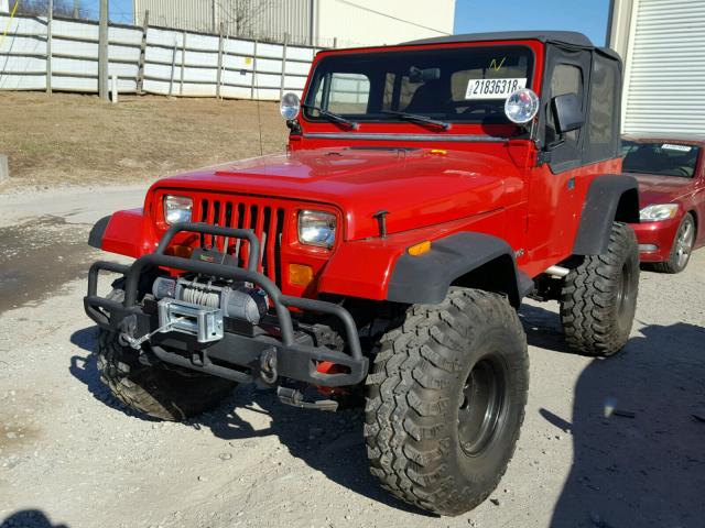 1J4FY19P7SP222337 - 1995 JEEP WRANGLER / RED photo 2