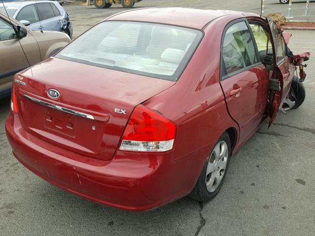 KNAFE222395664506 - 2009 KIA SPECTRA EX RED photo 4