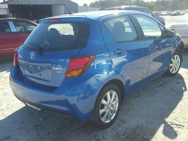 VNKKTUD30FA034364 - 2015 TOYOTA YARIS BLUE photo 4