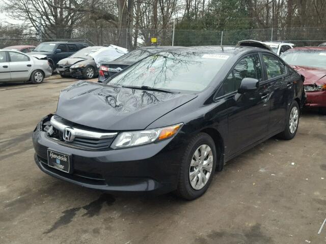 19XFB2F54CE101766 - 2012 HONDA CIVIC LX BLACK photo 2