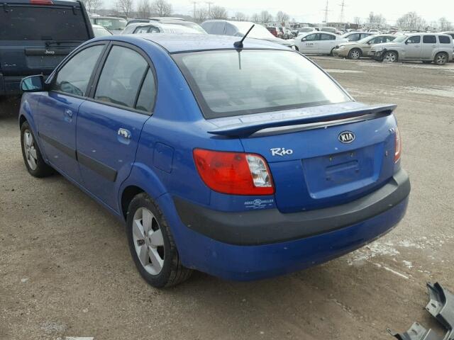 KNADE123986316230 - 2008 KIA RIO BASE BLUE photo 3