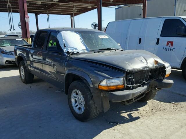 1D7HL38K04S521432 - 2004 DODGE DAKOTA QUA GRAY photo 1