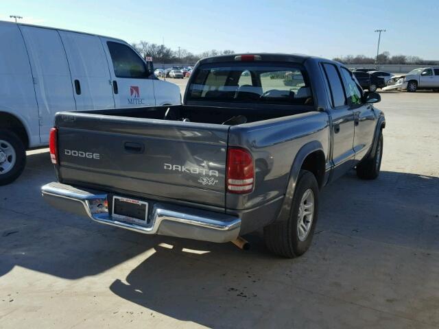 1D7HL38K04S521432 - 2004 DODGE DAKOTA QUA GRAY photo 4