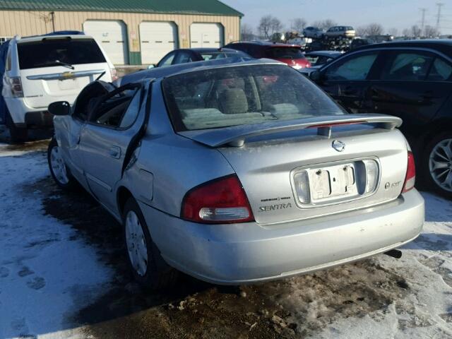 3N1CB51D63L714134 - 2003 NISSAN SENTRA XE SILVER photo 3