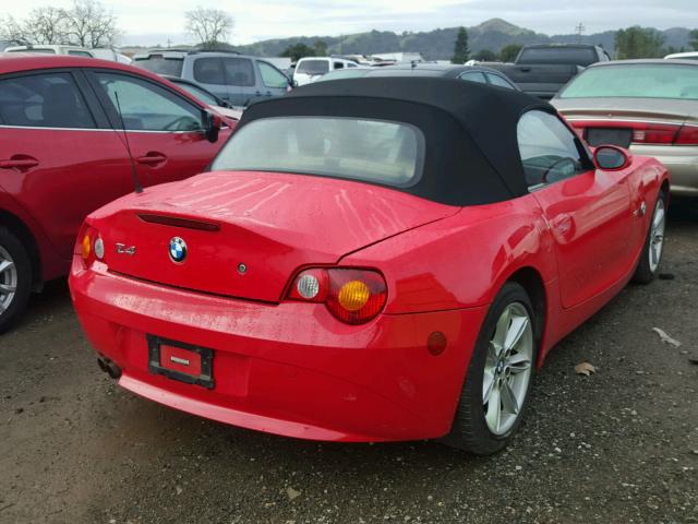 4USBT534X3LU05355 - 2003 BMW Z4 3.0 RED photo 4