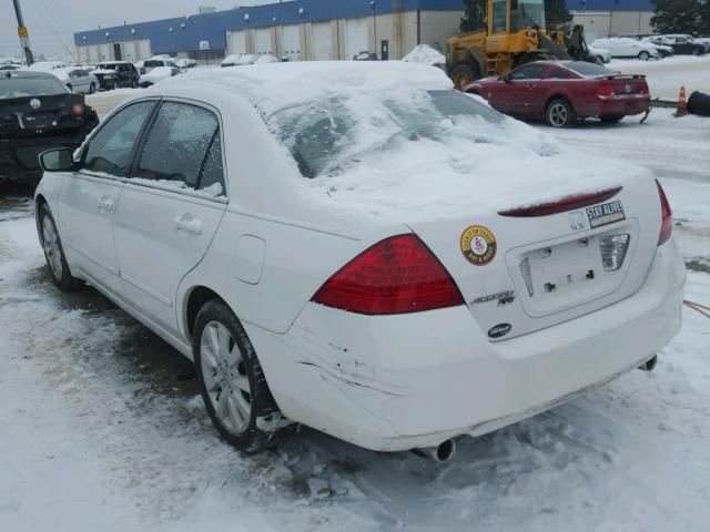 1HGCM66527A037791 - 2007 HONDA ACCORD EX WHITE photo 3