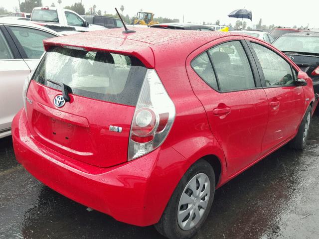 JTDKDTB31E1060473 - 2014 TOYOTA PRIUS C RED photo 4