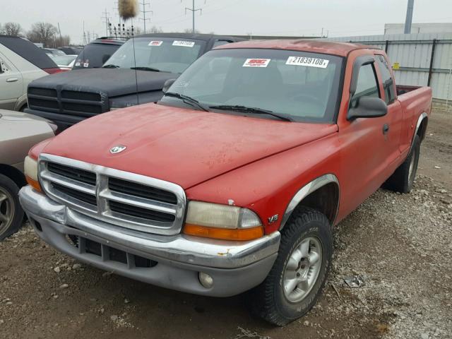 1B7GG23X2VS148287 - 1997 DODGE DAKOTA MAROON photo 2