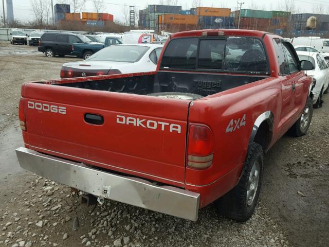 1B7GG23X2VS148287 - 1997 DODGE DAKOTA MAROON photo 4