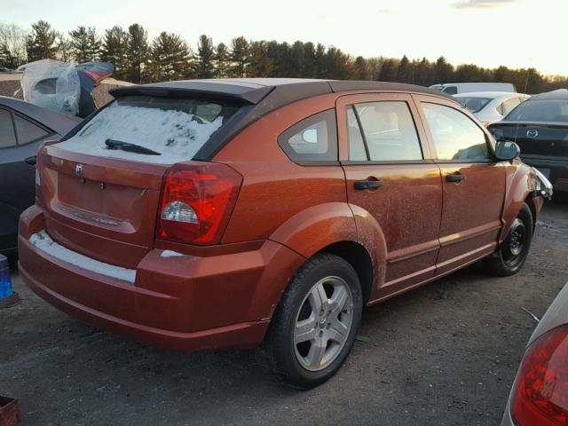 1B3HB48B47D351136 - 2007 DODGE CALIBER SX ORANGE photo 4