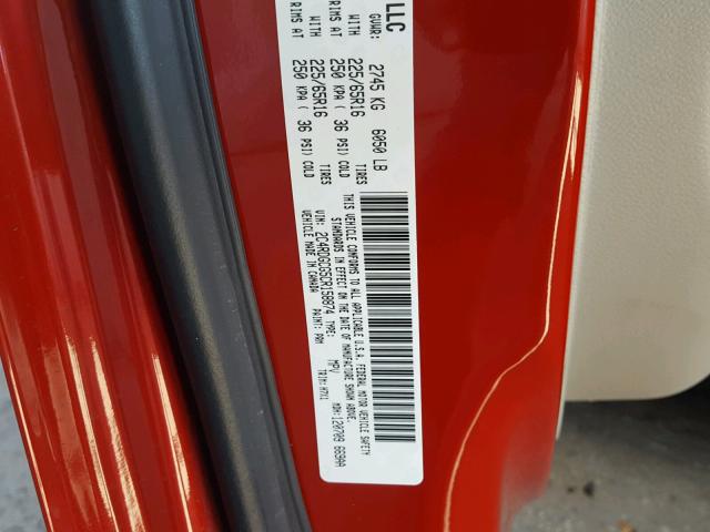 2C4RDGCG5CR158874 - 2012 DODGE GRAND CARA RED photo 10