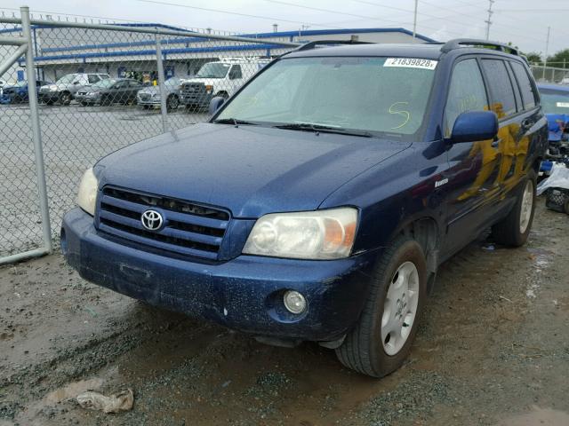 JTEDP21A950075038 - 2005 TOYOTA HIGHLANDER BLUE photo 2