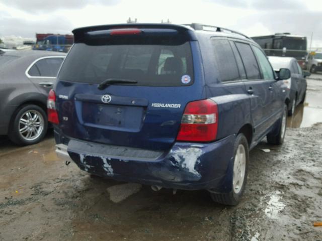 JTEDP21A950075038 - 2005 TOYOTA HIGHLANDER BLUE photo 4