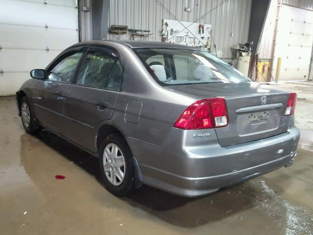 2HGES16335H583496 - 2005 HONDA CIVIC DX V GRAY photo 3