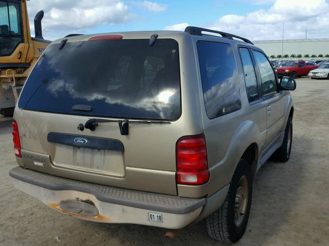 1FMYU60E01UC81602 - 2001 FORD EXPLORER S GOLD photo 4