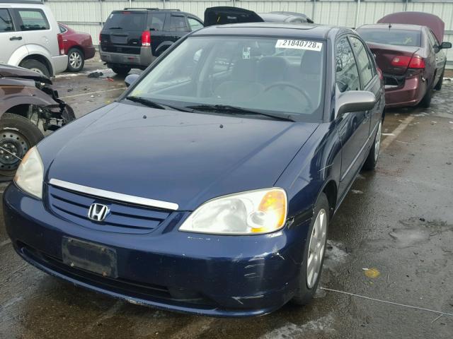 1HGES267X1L059140 - 2001 HONDA CIVIC EX 蓝色 照片 2