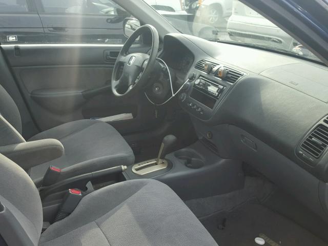 1HGES267X1L059140 - 2001 HONDA CIVIC EX 蓝色 照片 5