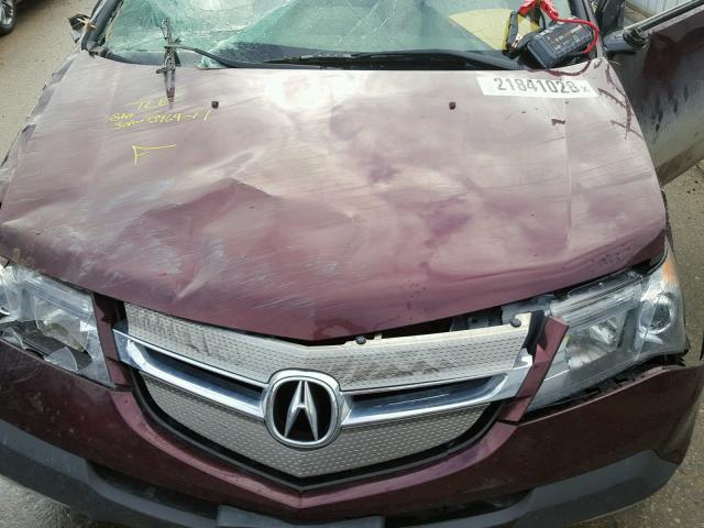 2HNYD28387H515121 - 2007 ACURA MDX TECHNO MAROON photo 7