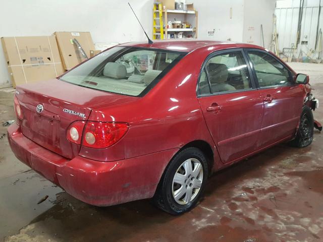 1NXBR30E66Z654543 - 2006 TOYOTA COROLLA CE RED photo 4