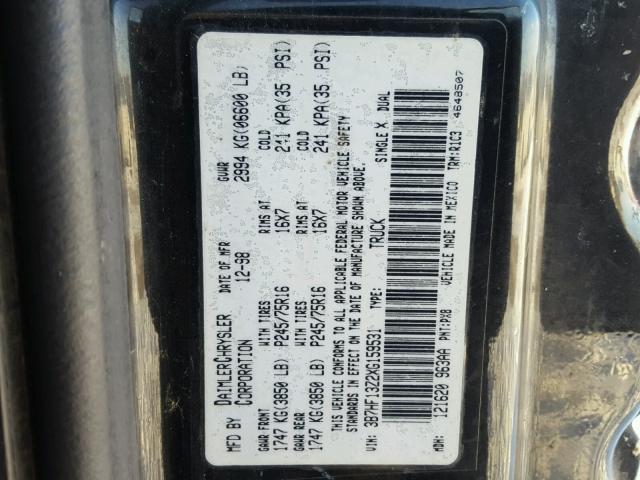 3B7HF13Z2XG159531 - 1999 DODGE RAM 1500 BLACK photo 10