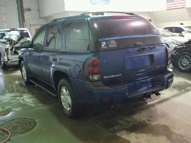 1GNDT13S032358744 - 2003 CHEVROLET TRAILBLAZE BLUE photo 3