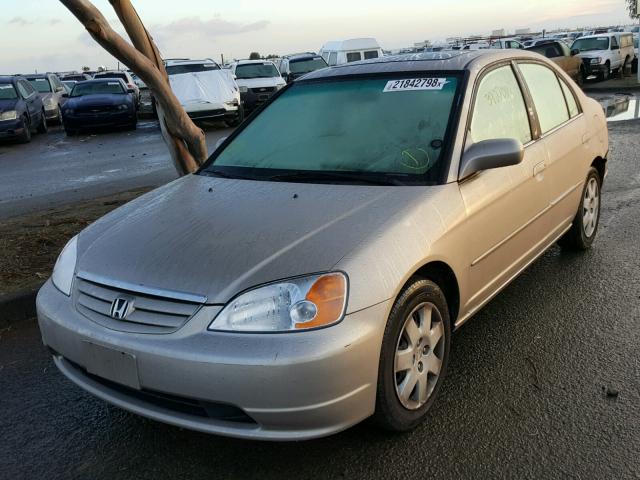 2HGES26782H557691 - 2002 HONDA CIVIC EX GOLD photo 2