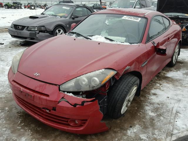 KMHHM66D28U276880 - 2008 HYUNDAI TIBURON GS RED photo 2