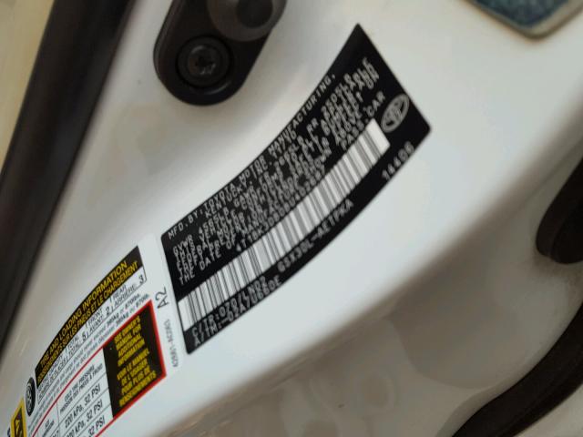 4T1BK3DB0BU402687 - 2011 TOYOTA AVALON BAS WHITE photo 10