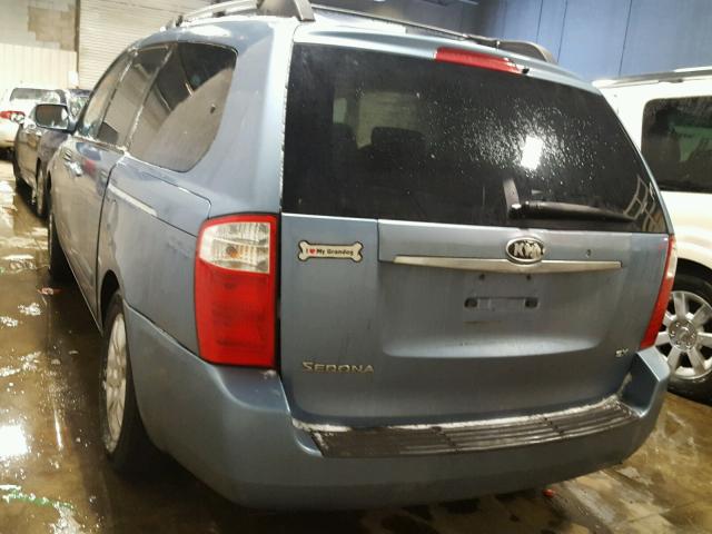 KNDMB233366098704 - 2006 KIA SEDONA EX BLUE photo 3