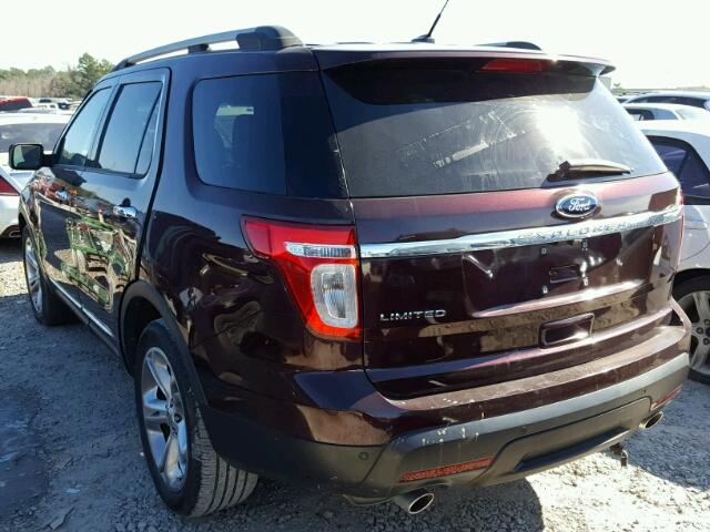 1FMHK7F8XBGA53670 - 2011 FORD EXPLORER L BROWN photo 3