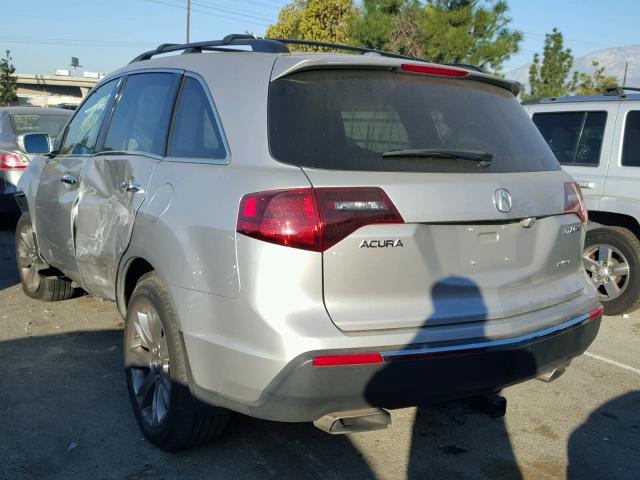 2HNYD2H72AH502052 - 2010 ACURA MDX ADVANC SILVER photo 3