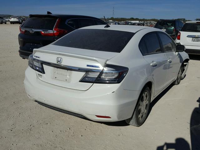 19XFB4F20DE003031 - 2013 HONDA CIVIC HYBR WHITE photo 4