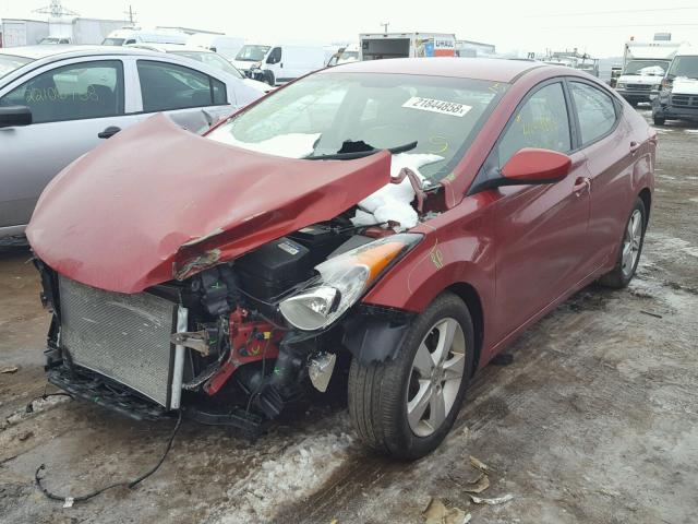 KMHDH4AE2BU098502 - 2011 HYUNDAI ELANTRA GL RED photo 2