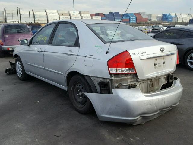 KNAFE122585551777 - 2008 KIA SPECTRA EX SILVER photo 3