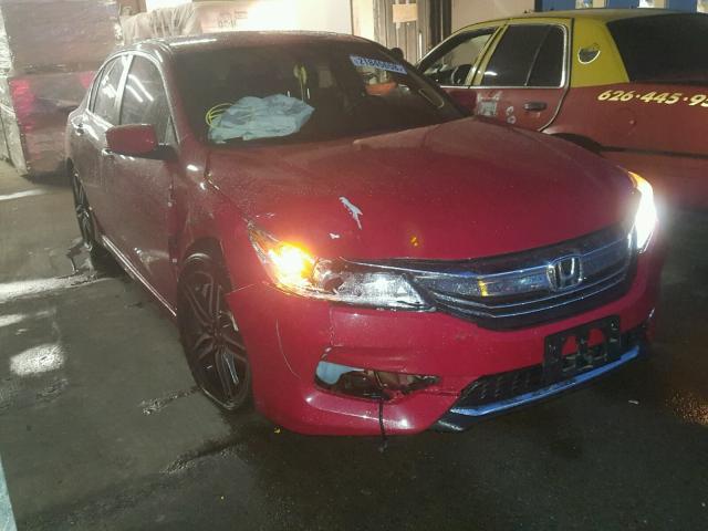 1HGCR2F13HA049022 - 2017 HONDA ACCORD SPO RED photo 1